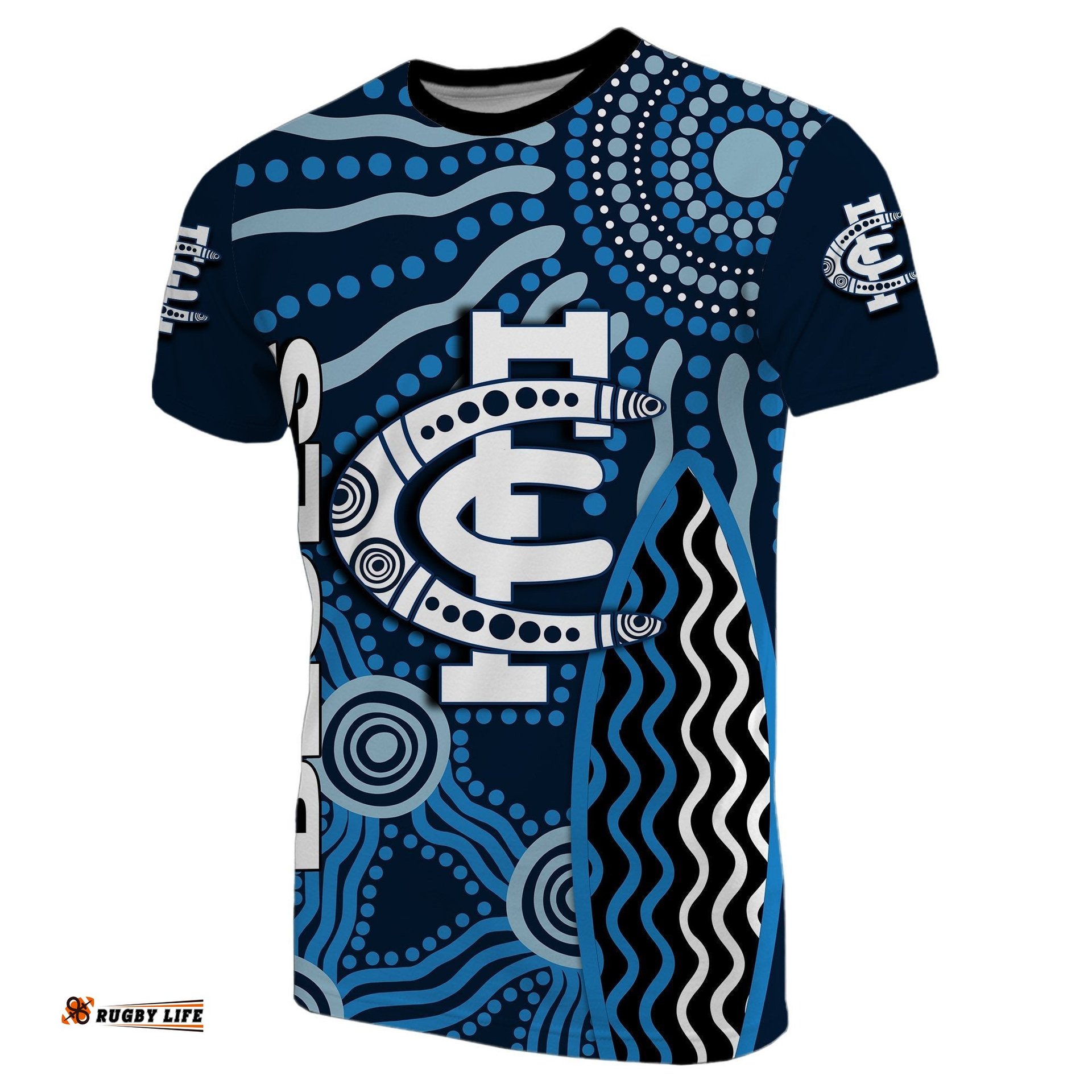 carlton blues t shirt aborigial