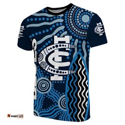 carlton blues t shirt aborigial