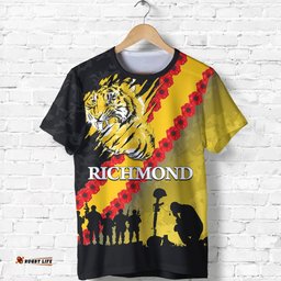 richmond tigers t shirt anzac day