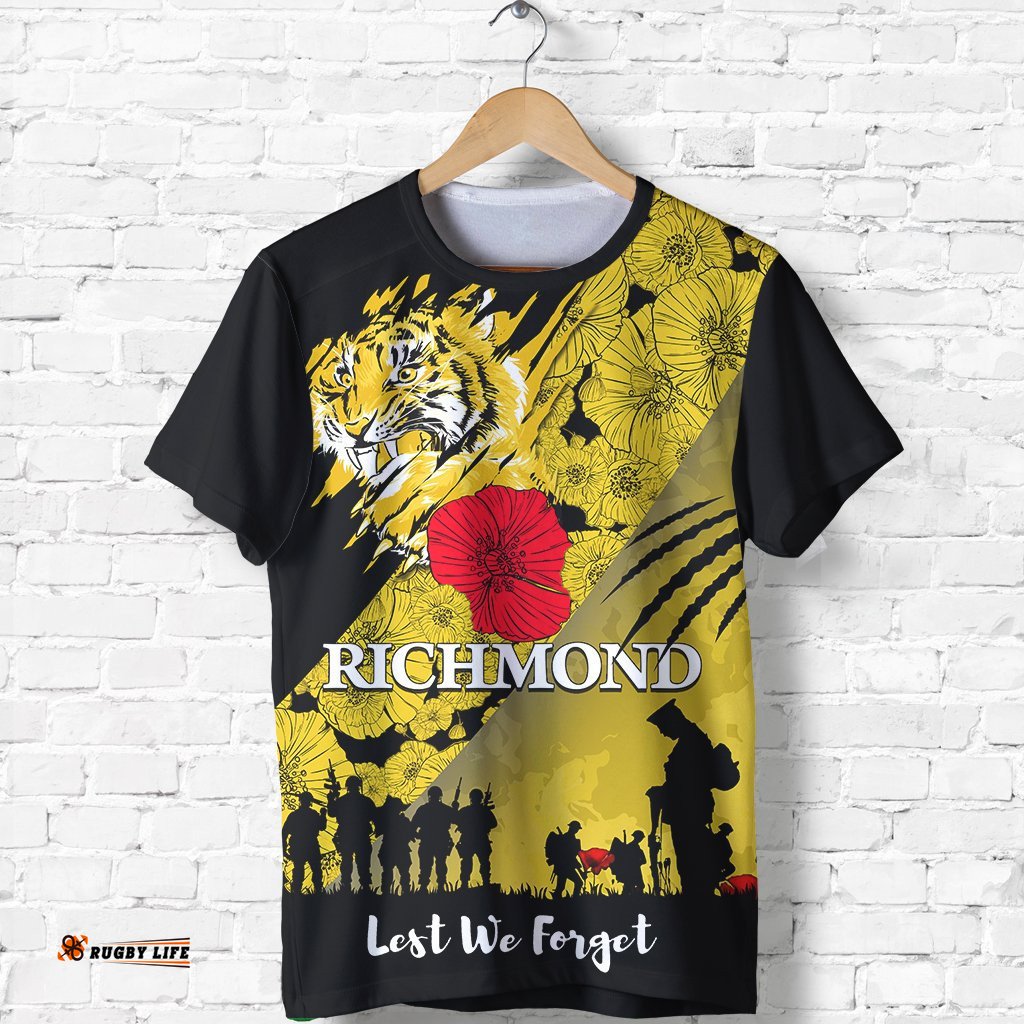 richmond tigers t shirt anzac day