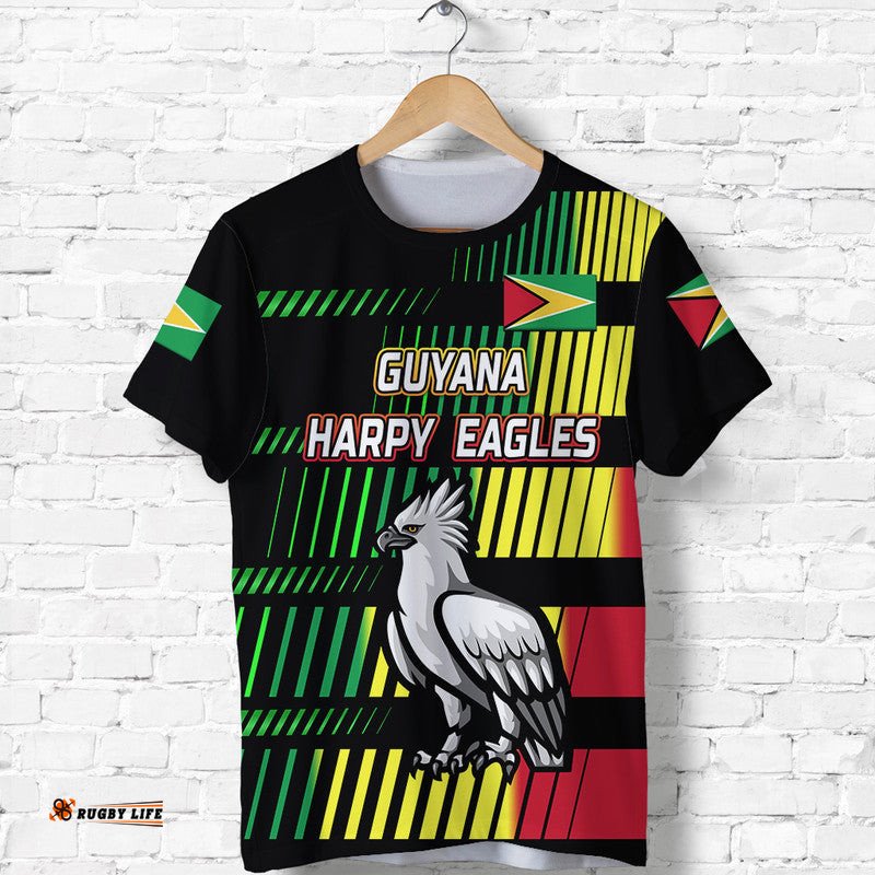 custom personalised guyana cricket harpy eagles t shirt original style black