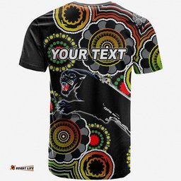 custom personalised panthers rugby aboriginal vibe t shirt black