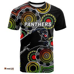 custom personalised panthers rugby aboriginal vibe t shirt black