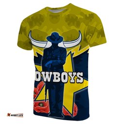 north queensland cowboys t shirt anzac day army pattensAmazing Aussie