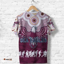 custom personalised manly warringah t shirt sea eagles anzac day indigenous