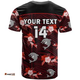 custom text and number dolphins rugby t shirt polynesian tribal mix tropical hawaiian style