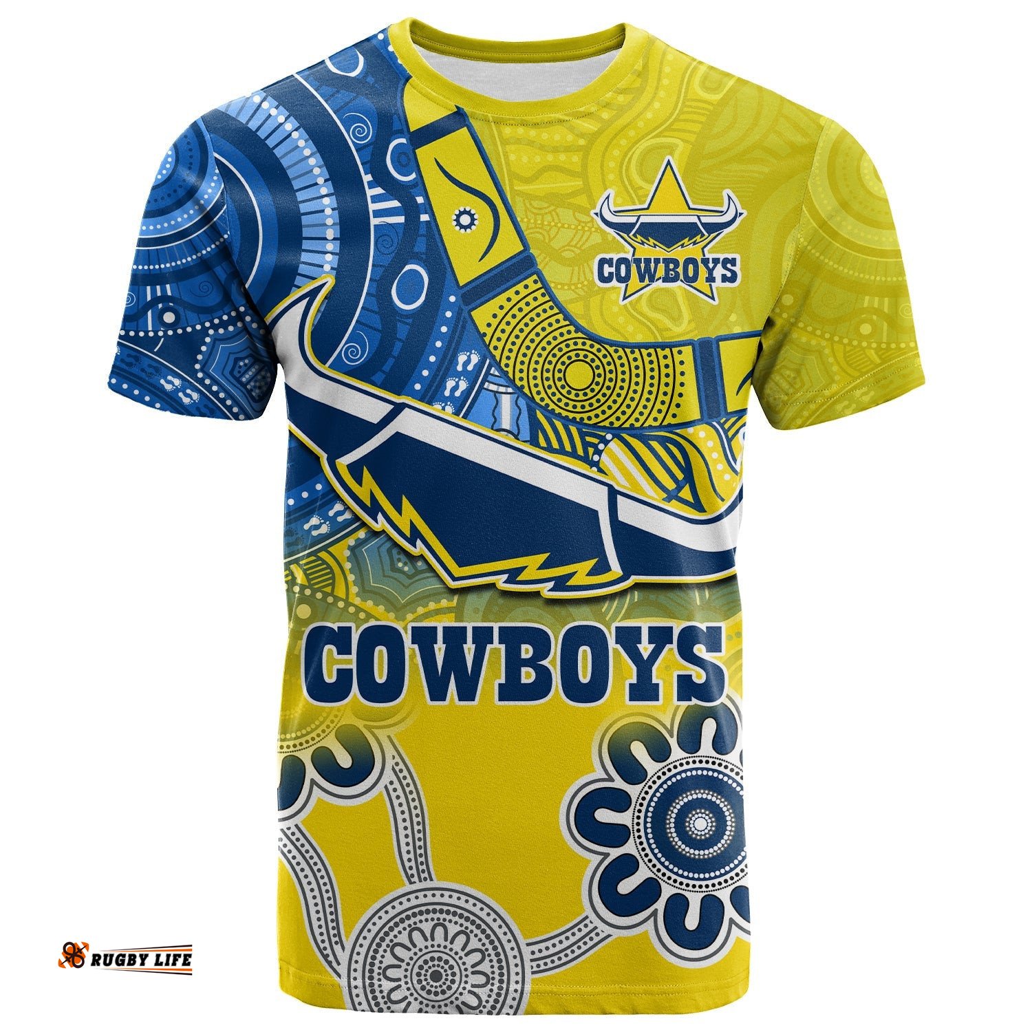 cowboys rugby t shirt aboriginal boomerang go premiers north queensland
