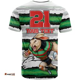 custom rabbitohs mascot rugby t shirt the souths go champions