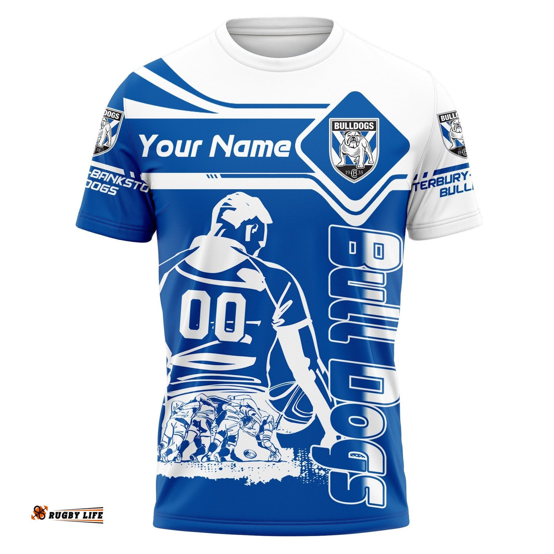 canterbury bankstown bulldogs t shirt personalized pentagon style nrl