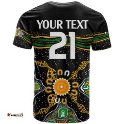 custom text and number matildas australia soccer t shirt aboriginal dots style