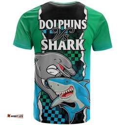 nrl combine rabbitohs and shark t shirt sporty style