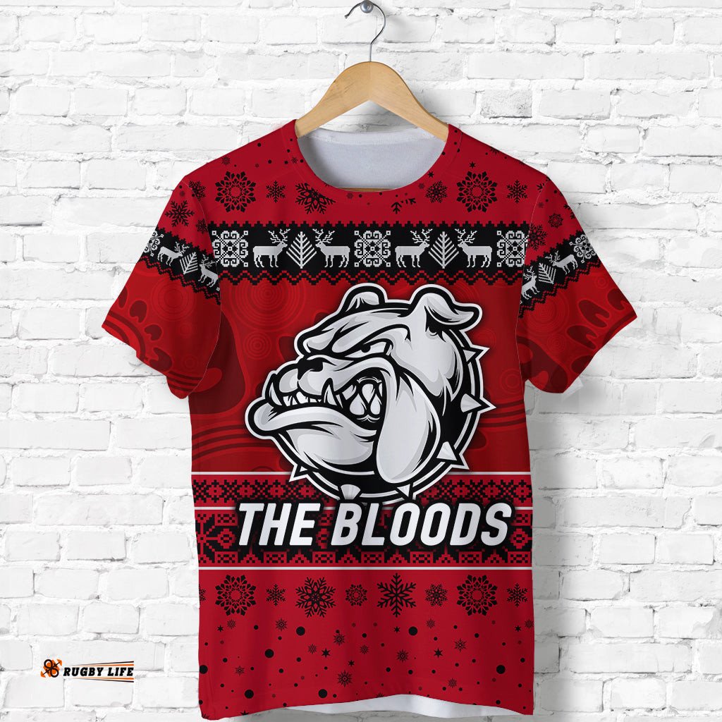 west football club alice springs t shirt christmas the bloods simple style red