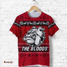 west football club alice springs t shirt christmas the bloods simple style red
