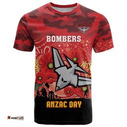 custom essendon football anzac t shirt gallipoli camouflage with poppies