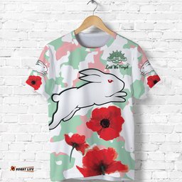 custom personalised rabbitohs anzac day t shirt poppies aboriginal proud soldiers