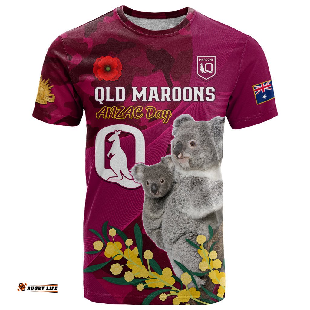 custom qld maroons anzac day t shirt australian koala mix camouflage