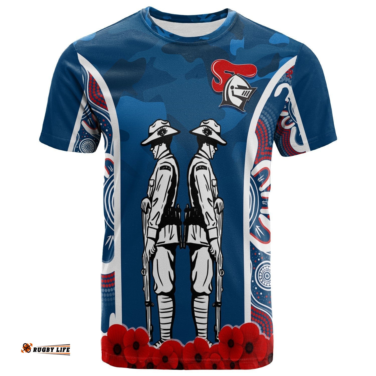 the knights rugby t shirt anzac day camo style