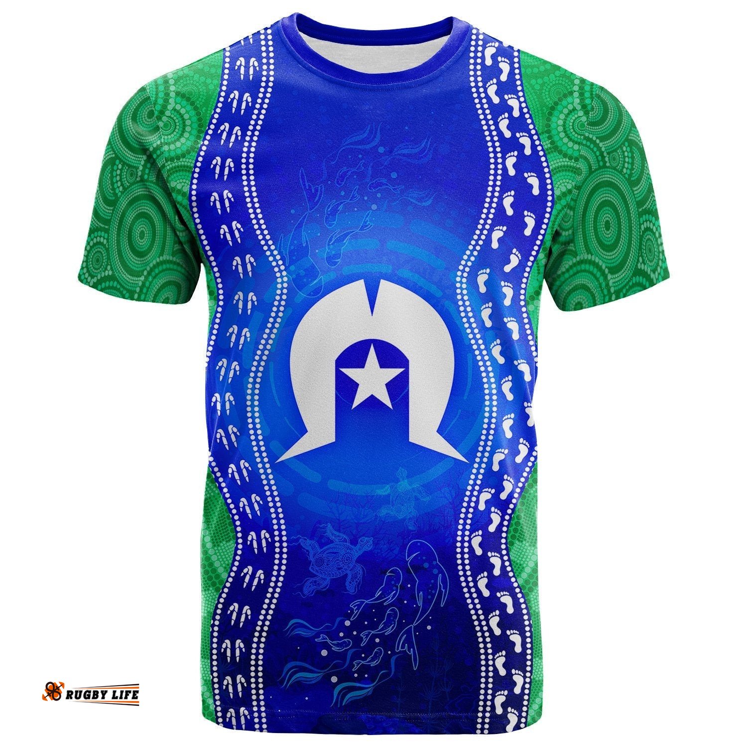 torres strait islanders t shirt torres symbol with aboriginal patterns