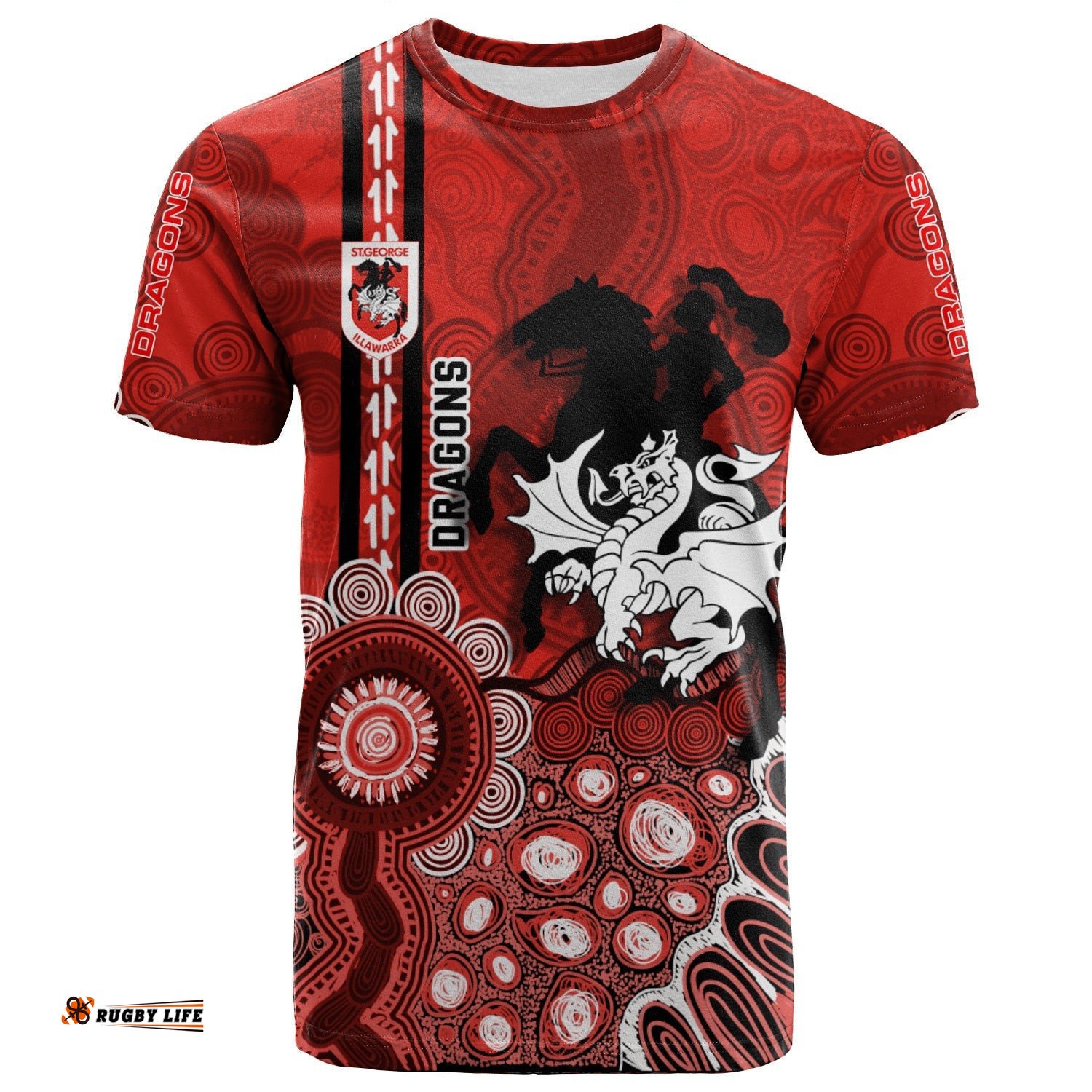 st george illawarra dragons aboriginal t shirt rugby indigenous kangaroo tracks nrl 0