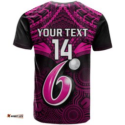 custom sydney sixers cricket t shirt 2023 unique indigenous art mix polynesian pattern