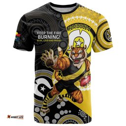 custom afl richmond naidoc week t shirt keep the fire burning indigenous art