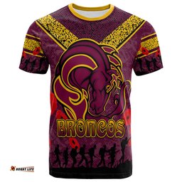 broncos rugby t shirt custom anzac broncos t shirt rlt13