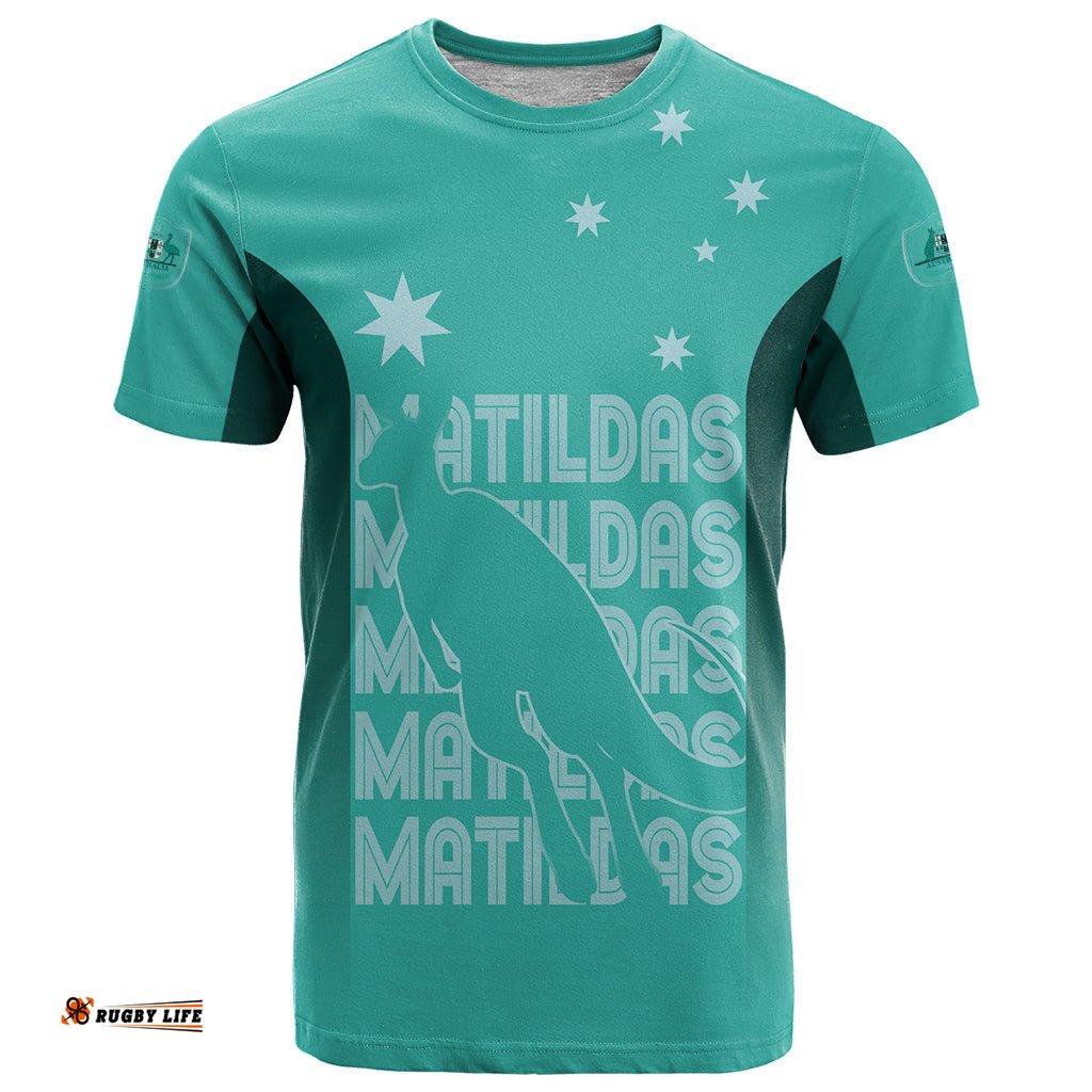 australia soccer matildas custom t shirt turquoise basic gradient
