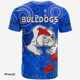 bulldogs anzac 2022 t shirt western dogs aboriginal poppy