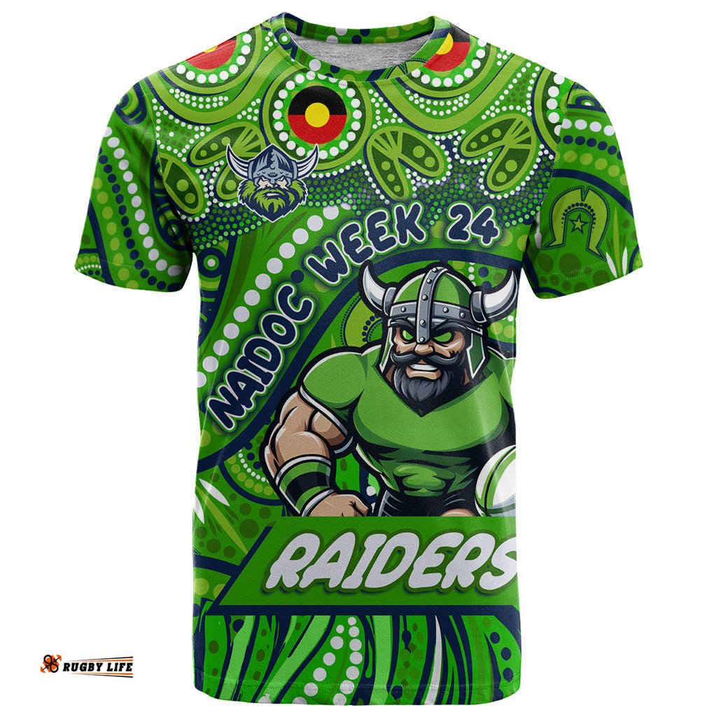 custom australia naidoc week 2024 t shirt canberra raiders mascot keep the fire burning dt02