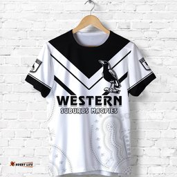 custom personalised the magpies indigenous t shirt 1908 western suburbs