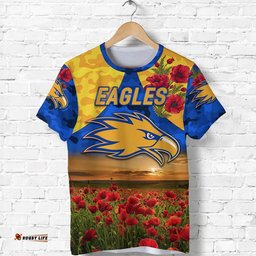 west coast eagles anzac t shirt poppy vibes royal blue