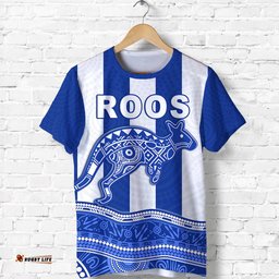 custom personalised roos indigenous t shirt north melbourne football custom text and number