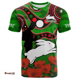 rabbitohs rugby anzac 2023 t shirt lest we forget