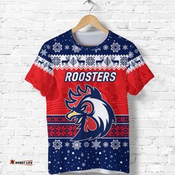 custom personalised sydney roosters t shirt christmas simple style blue