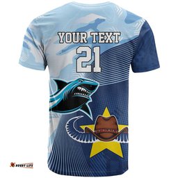 sharks cowboys rugby custom t shirt half dynamic style
