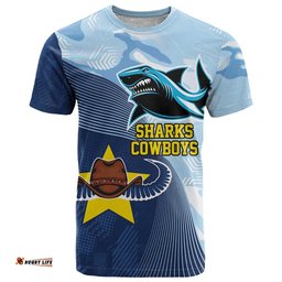 sharks cowboys rugby custom t shirt half dynamic style