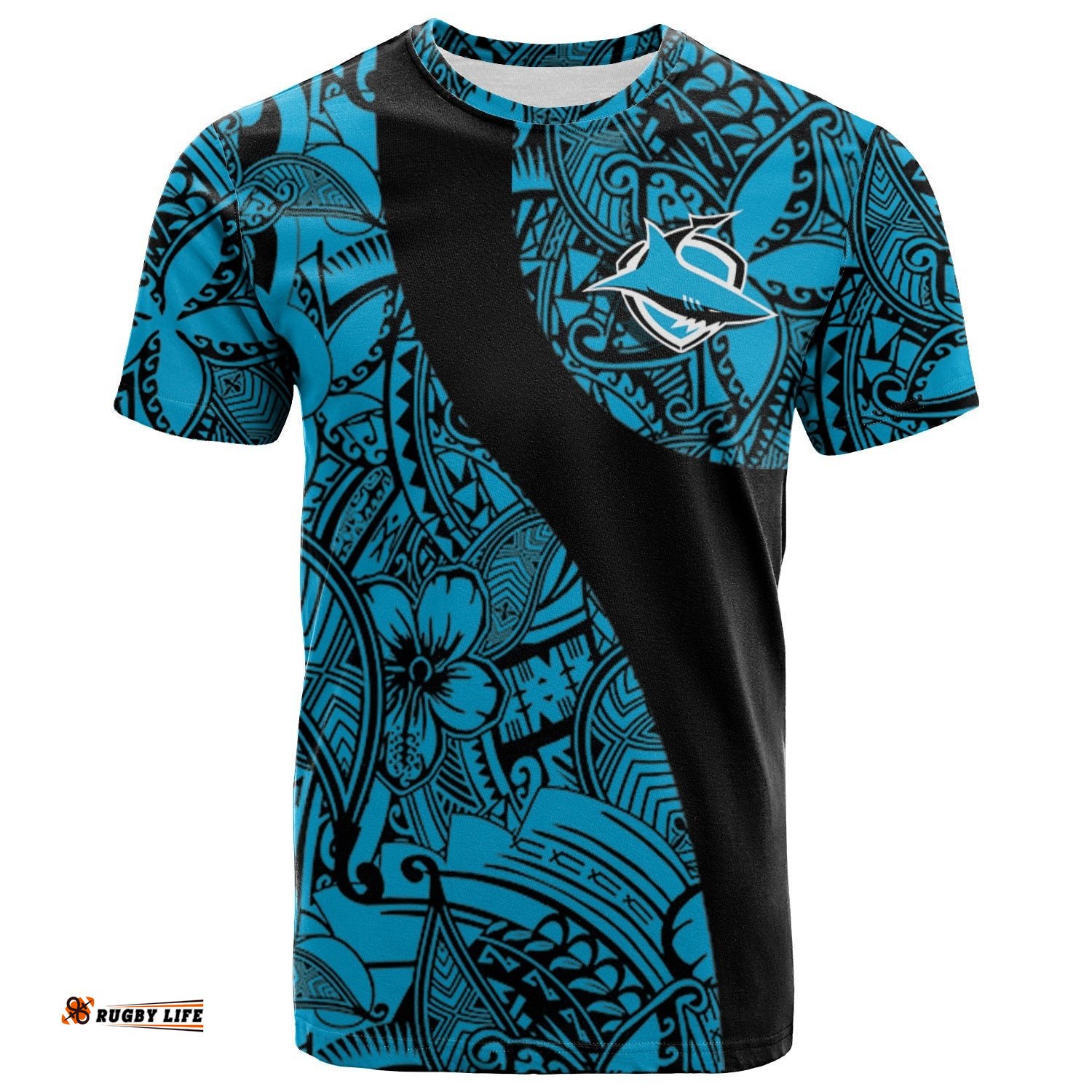 cronulla sutherland sharks t shirt polynesian nrl