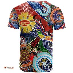 custom naidoc week 2024 gold coast suns t shirt australia aboriginal dot painting dt02