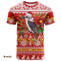 australia t shirt kookaburra mix golden wattle aboriginal art merry christmas