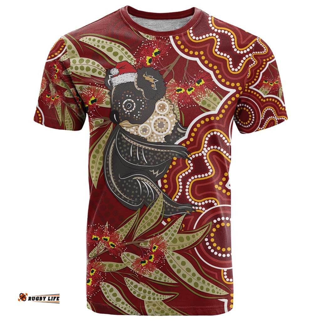 australia santa koala t shirt aboriginal style