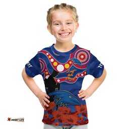 custom text and number adelaide football anzac 2023 t shirt crows aboriginal mix poppy camouflage