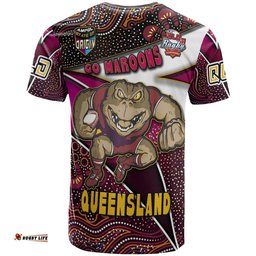 queensland rugby league team t shirt custom queensland maroons with aboriginal patterns state of origin t shirt rlt14