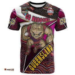 queensland rugby league team t shirt custom queensland maroons with aboriginal patterns state of origin t shirt rlt14