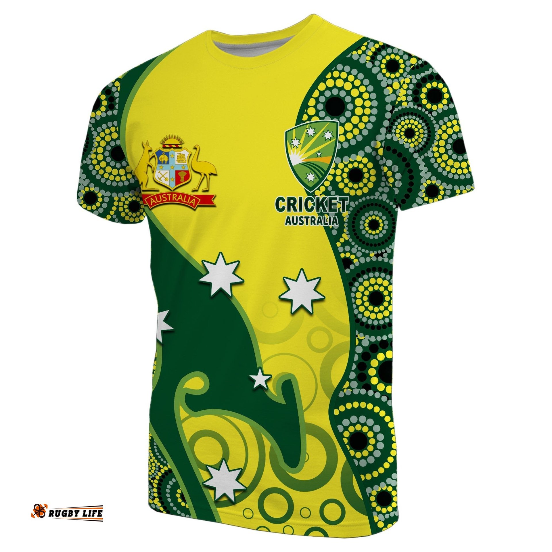 cricket t shirt australian cricket aboriginal dot patterns
