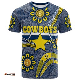 cowboys rugby t shirt aboriginal boomerang cowboys rlt13
