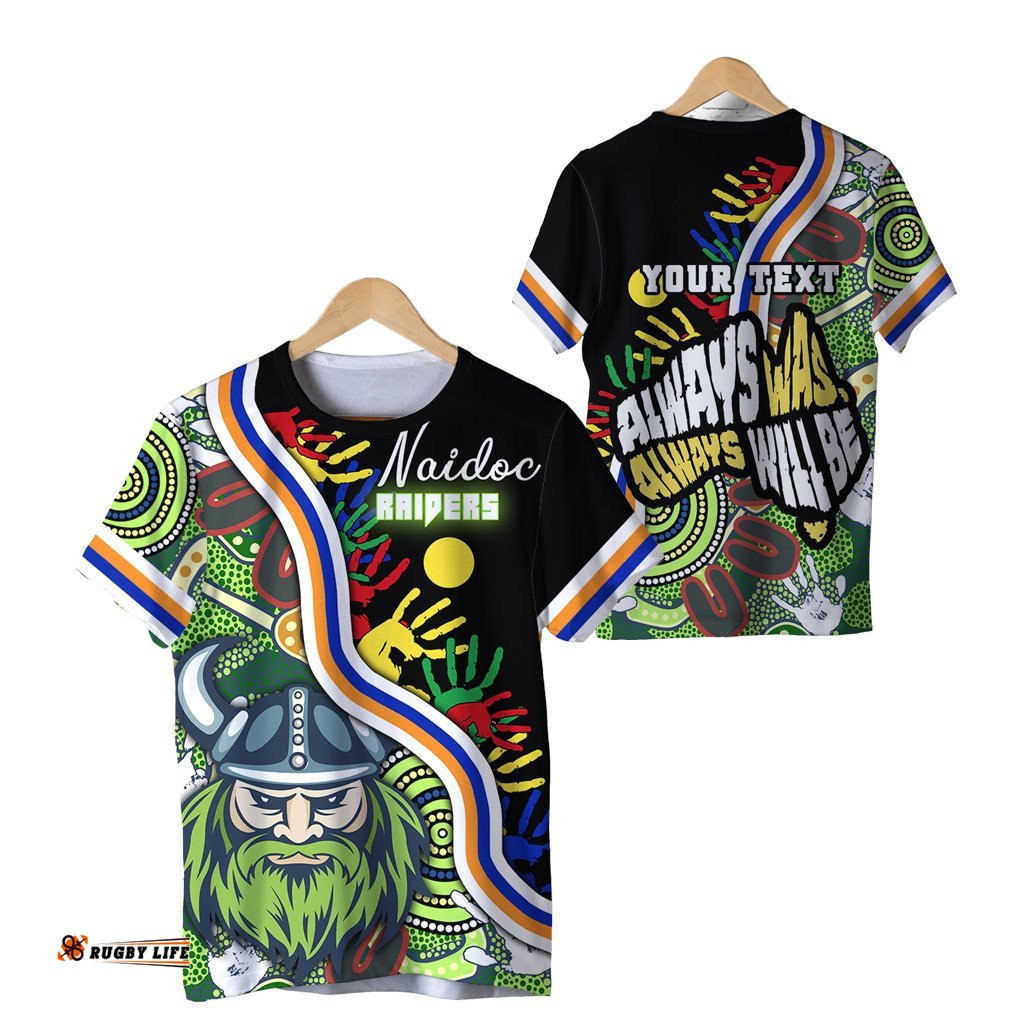 custom personalised raiders naidoc week t shirt canberra indigenous sport style