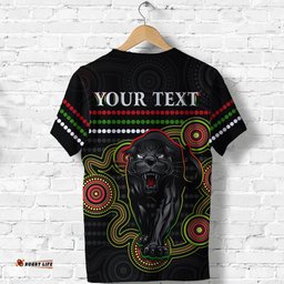 custom personalised panthers indigenous t shirt version black alternate