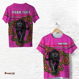 custom personalised panthers indigenous t shirt version pink alternate