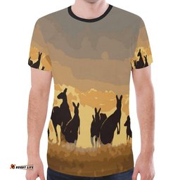 t shirt kangaroo t shirt family sunset painting ver02a unisex