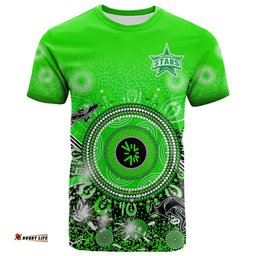 custom text and number melbourne stars t shirt cricket aboriginal
